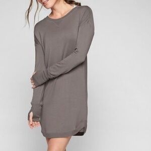 Athleta Brown Recharge Sweatshirt Dress Size Small